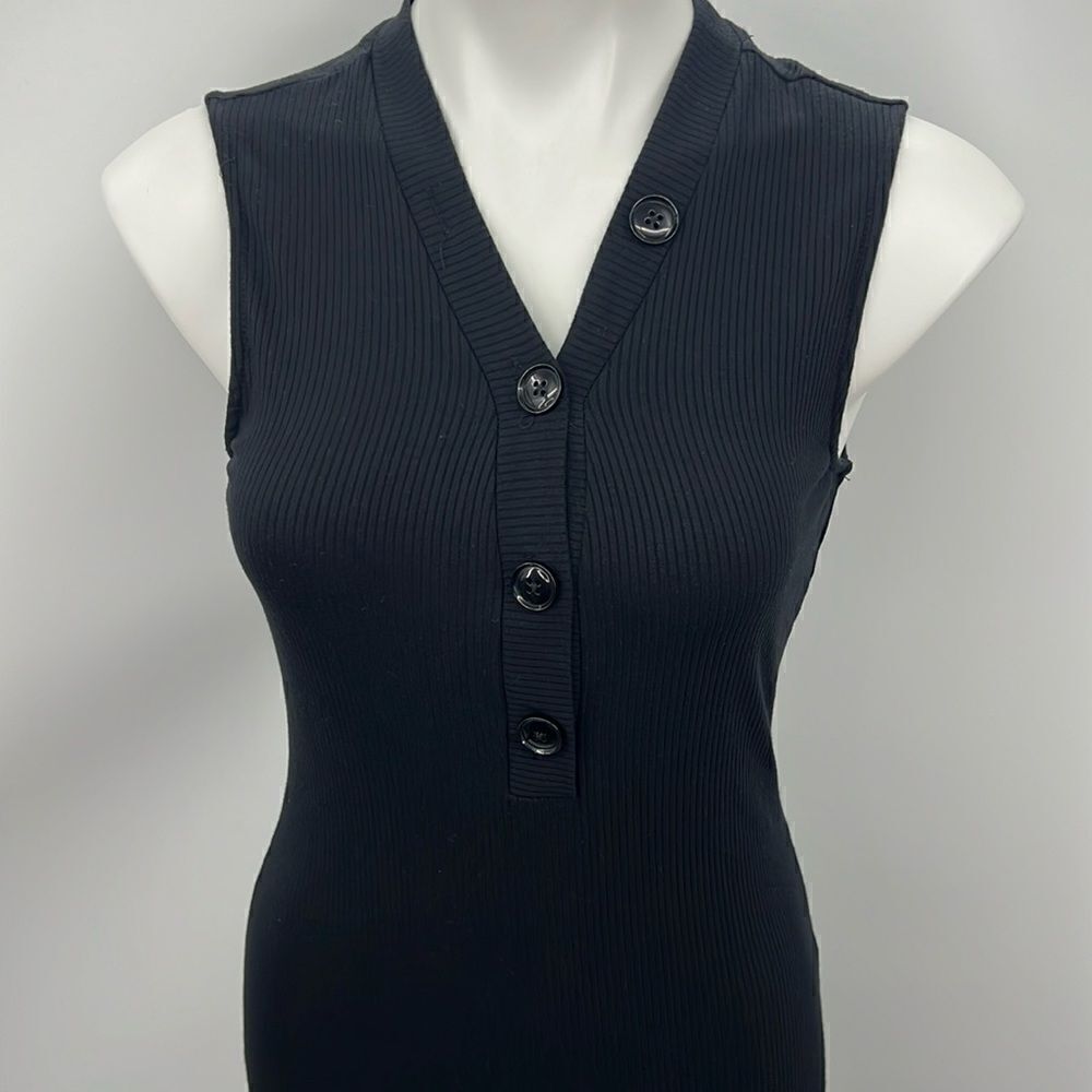 Who What Wear black ribbed knit sleeveless maxi dress small